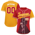 Custom Red Yellow Skull Fashion Personalized Authentic Baseball Jersey BSBJ01-D017150