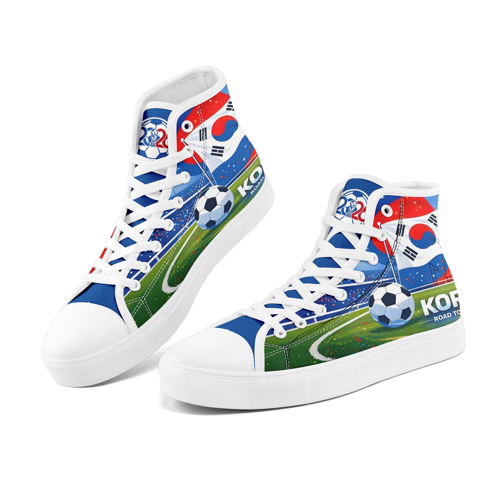 Custom South Korea 2026 World Cup Sneakers DIY Country Flag Running Shoes Lightweight Sport Shoes Gift for Football Fans Personalized Team Name and Logo FN024-F009070-5