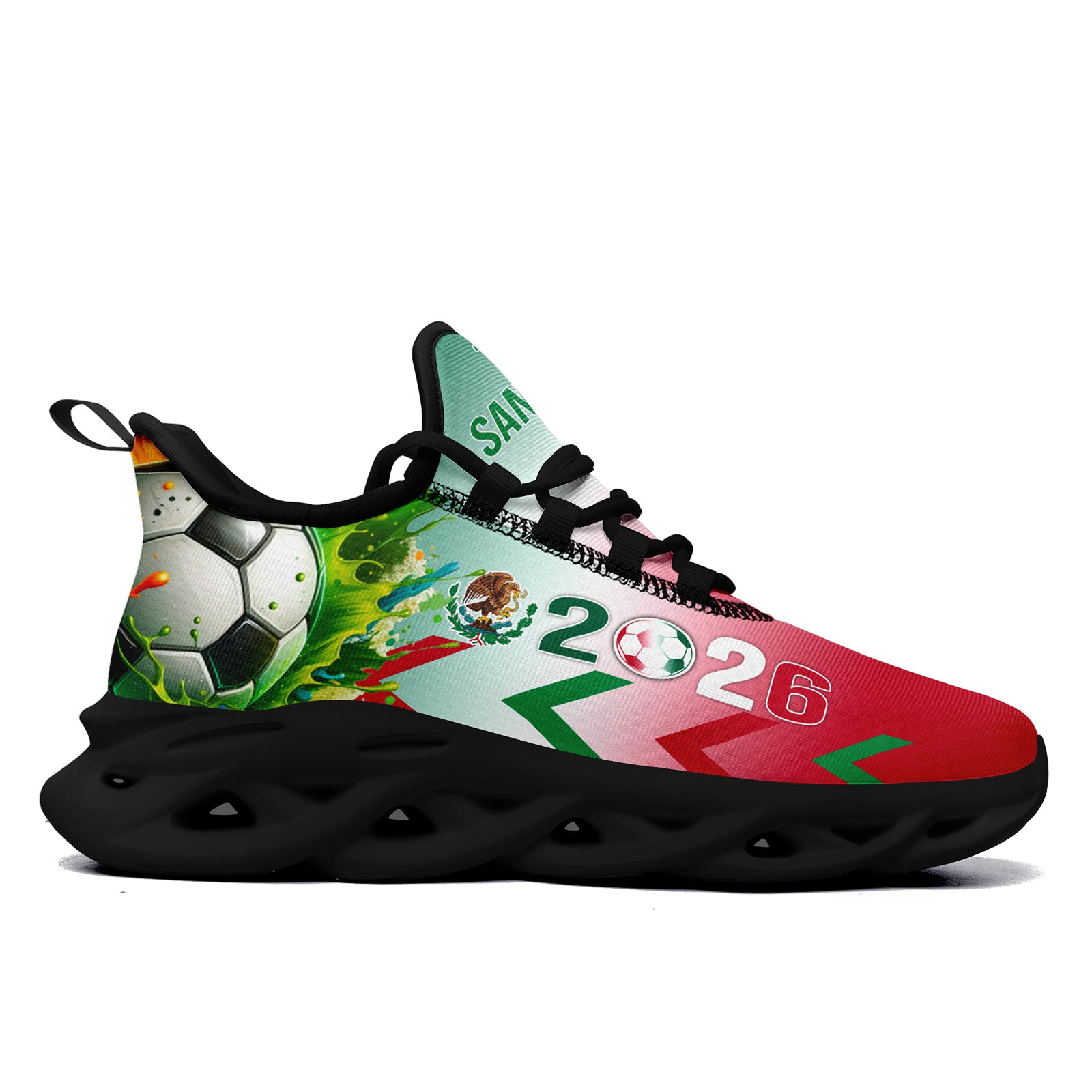 Custom 2026 World Cup Mexico Sneakers DIY Country Flag Running Shoes Lightweight Sport Shoes Gift for Football Fans Personalized Team Name and Logo FN003-F023075-5