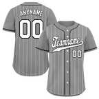 Custom Gray Stripe Fashion Personalized Authentic Baseball Jersey BSBJ01-D017244