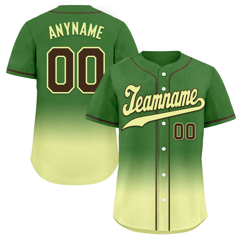 Custom Green Fade Fashion Personalized Authentic Baseball Jersey BSBJ01-D0a70f7