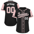 Custom Black Pink Raglan Sleeves Personalized Authentic Baseball Jersey BSBJ01-D017197
