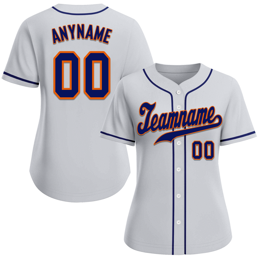 Custom Grey Classic Style Blue Personalized Authentic Baseball Jersey BSBJ01-bd0fabb