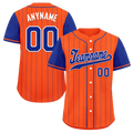 Custom Orange Blue Stripe Fashion Personalized Authentic Baseball Jersey BSBJ01-D017249