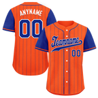 Custom Orange Blue Stripe Fashion Personalized Authentic Baseball Jersey BSBJ01-D017249