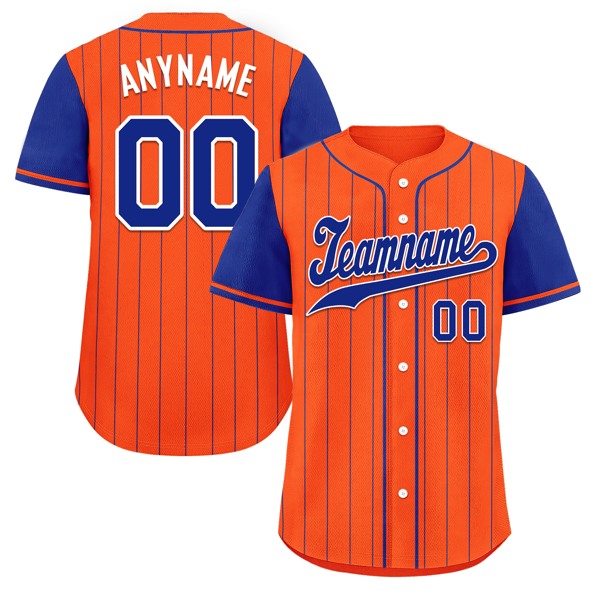 Custom Orange Blue Stripe Fashion Personalized Authentic Baseball Jersey BSBJ01-D017249