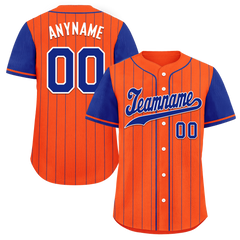 Custom Orange Blue Stripe Fashion Personalized Authentic Baseball Jersey BSBJ01-D017249