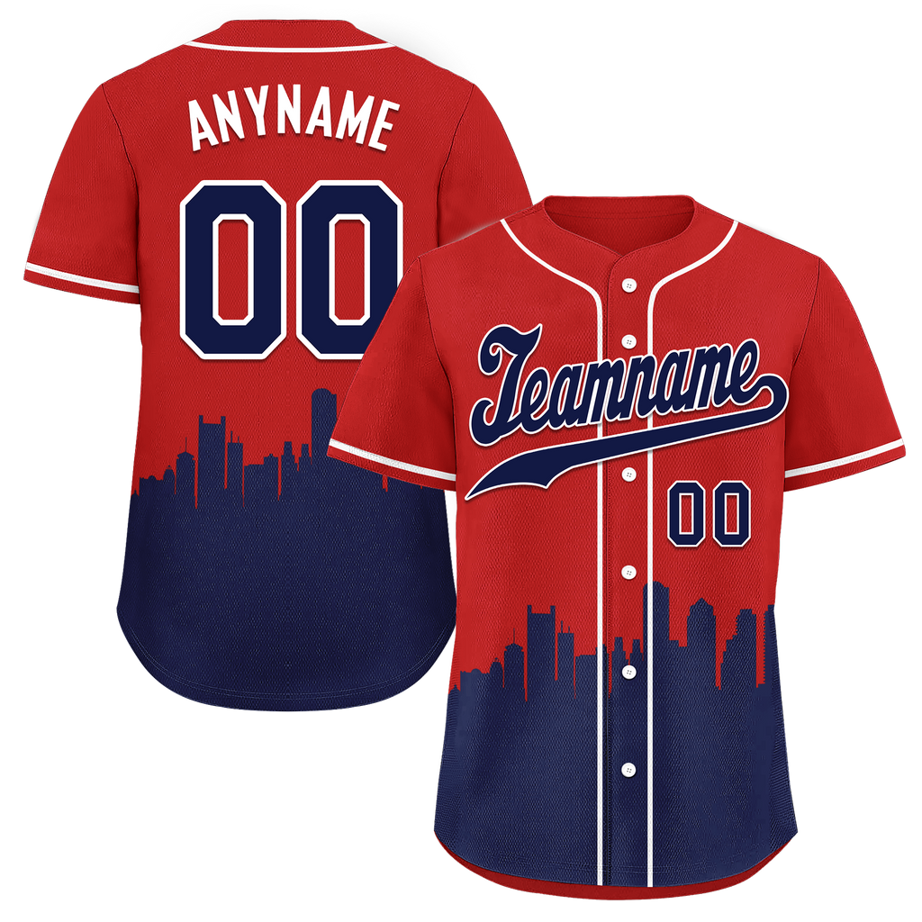 Custom Red Blue City Edition Personalized Authentic Baseball Jersey BSBJ01-D017123