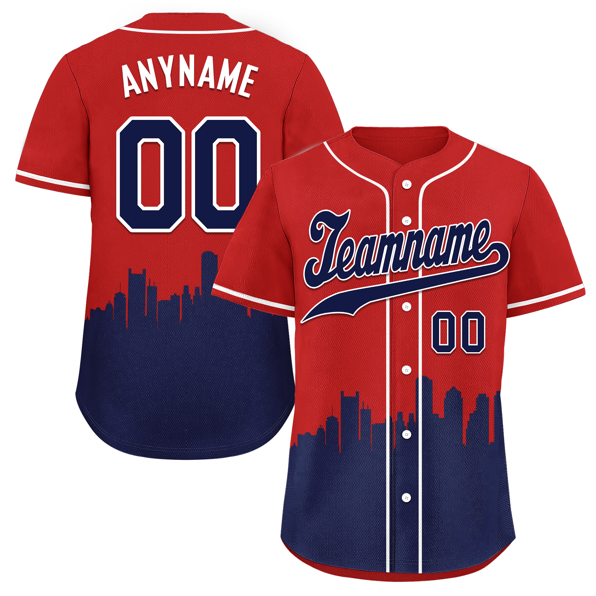 Custom Red Blue City Edition Personalized Authentic Baseball Jersey BSBJ01-D017123