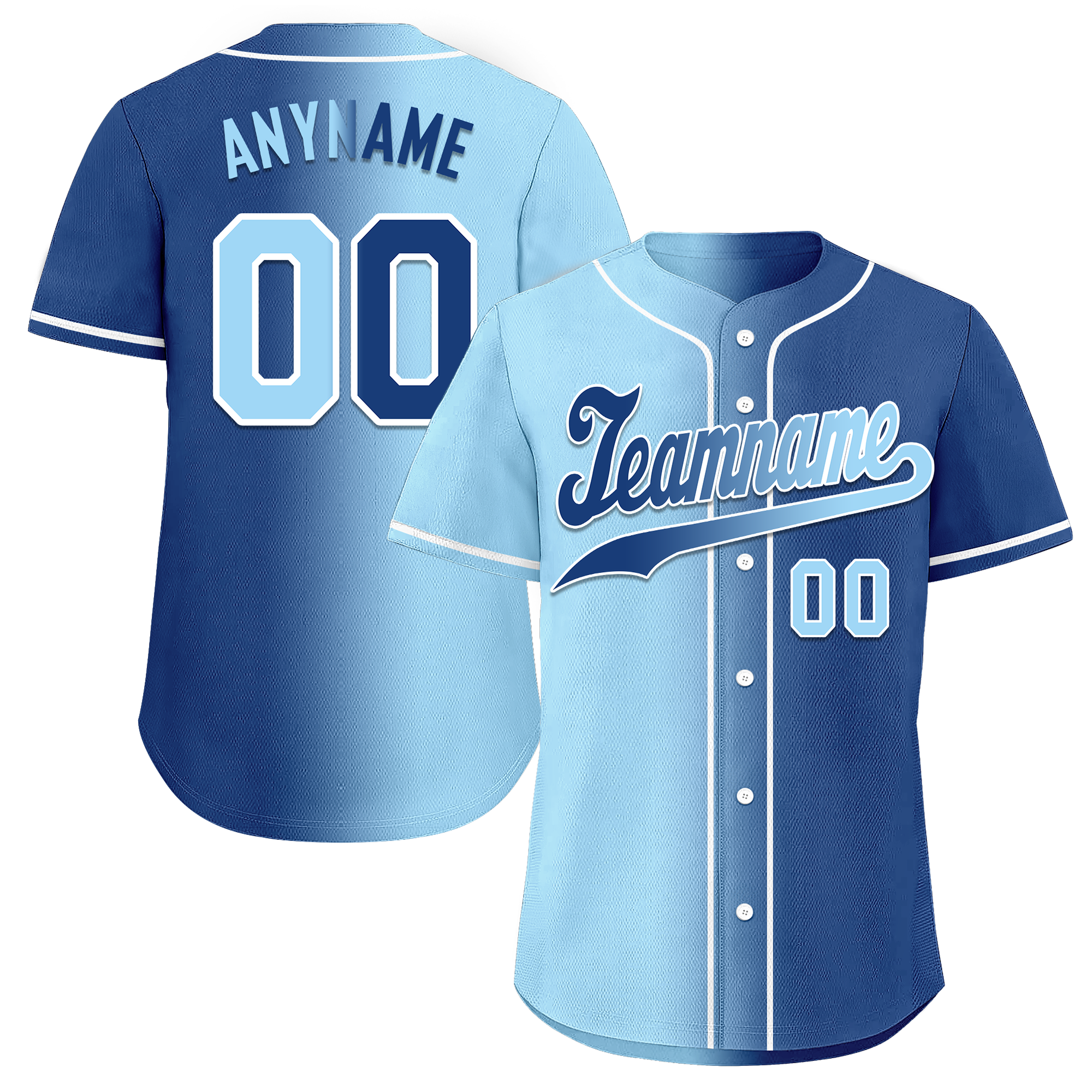 Custom Blue Gradient Fashion Personalized Authentic Baseball Jersey BSBJ01-D0a7078