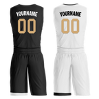 Custom Black White Classic Style Reversible Basketball Uniform Personalized COOLMAX BBJR-D017044