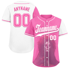 Custom Pink White Skull Fashion Personalized Authentic Baseball Jersey BSBJ01-D017151