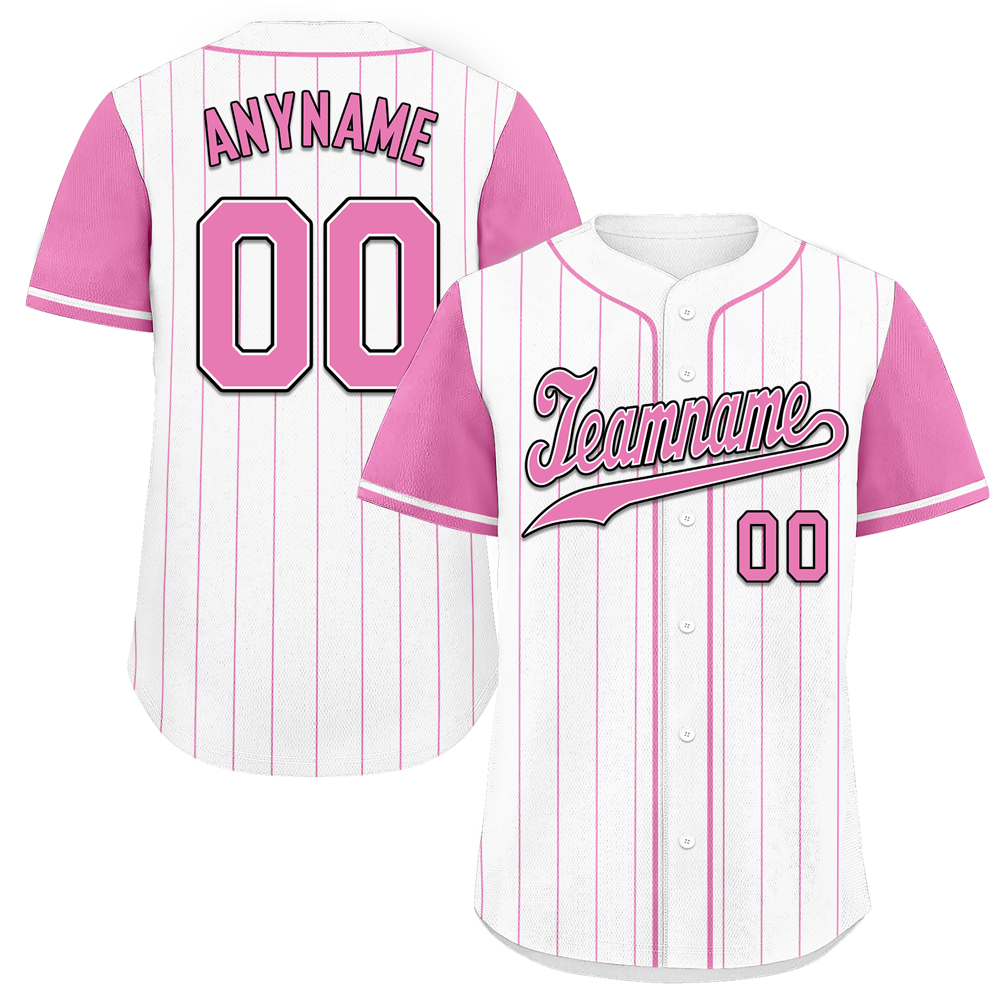 Custom White Pink Stripe Fashion Personalized Authentic Baseball Jersey BSBJ01-D017225