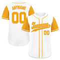 Custom White Yellow Raglan Sleeves Personalized Authentic Baseball Jersey BSBJ01-D020200-11