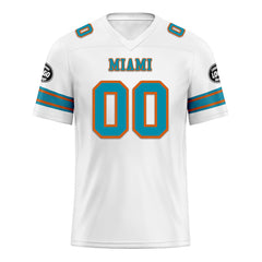 Custom White Miami Personalized Authentic Football Jersey FBJ02-D020256-21