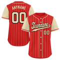 Custom Red Yellow Stripe Fashion Personalized Authentic Baseball Jersey BSBJ01-D017236