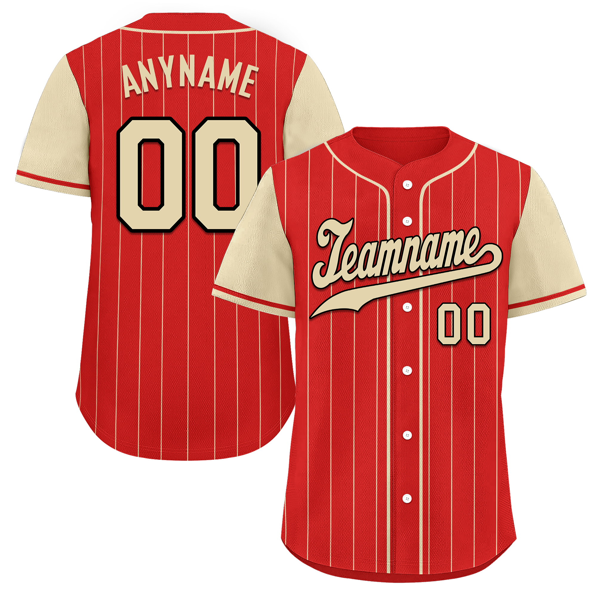 Custom Red Yellow Stripe Fashion Personalized Authentic Baseball Jersey BSBJ01-D017236