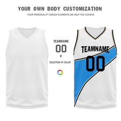 Custom White Blue City Edition Personalized Sports Uniform Authentic Basketball Jersey BBJ01-D06101-1