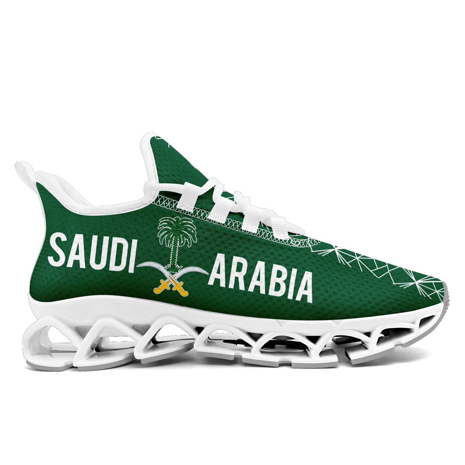 Custom Saudi Arabia 2026 World Cup Sneakers DIY Country Flag Running Shoes Lightweight Sport Shoes Gift for Football Fans Personalized Team Name and Logo FN003XD-F009100-3