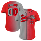 Custom Grey Red Gradient Fashion Personalized Authentic Baseball Jersey BSBJ01-D0a7aad