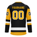 Custom Black Yellow Personalized Hockey Jersey HCKJ01-D0a7009