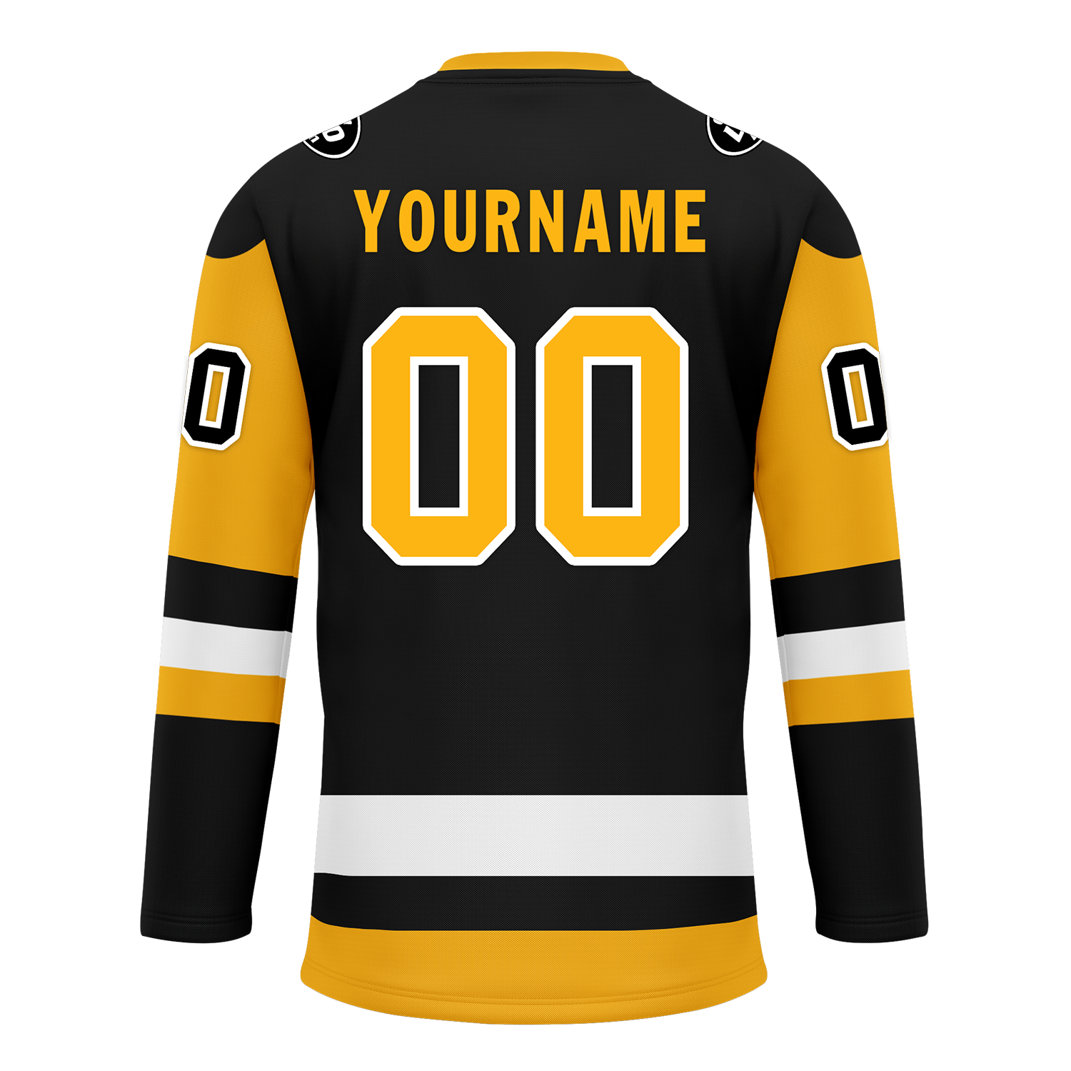 Custom Black Yellow Personalized Hockey Jersey HCKJ01-D0a7009
