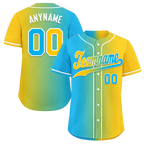 Custom Blue Yellow Gradient Fashion Personalized Authentic Baseball Jersey BSBJ01-D0a709b