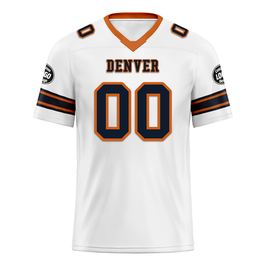 Custom White Orange Denver Personalized Authentic Football Jersey FBJ02-D020256-28