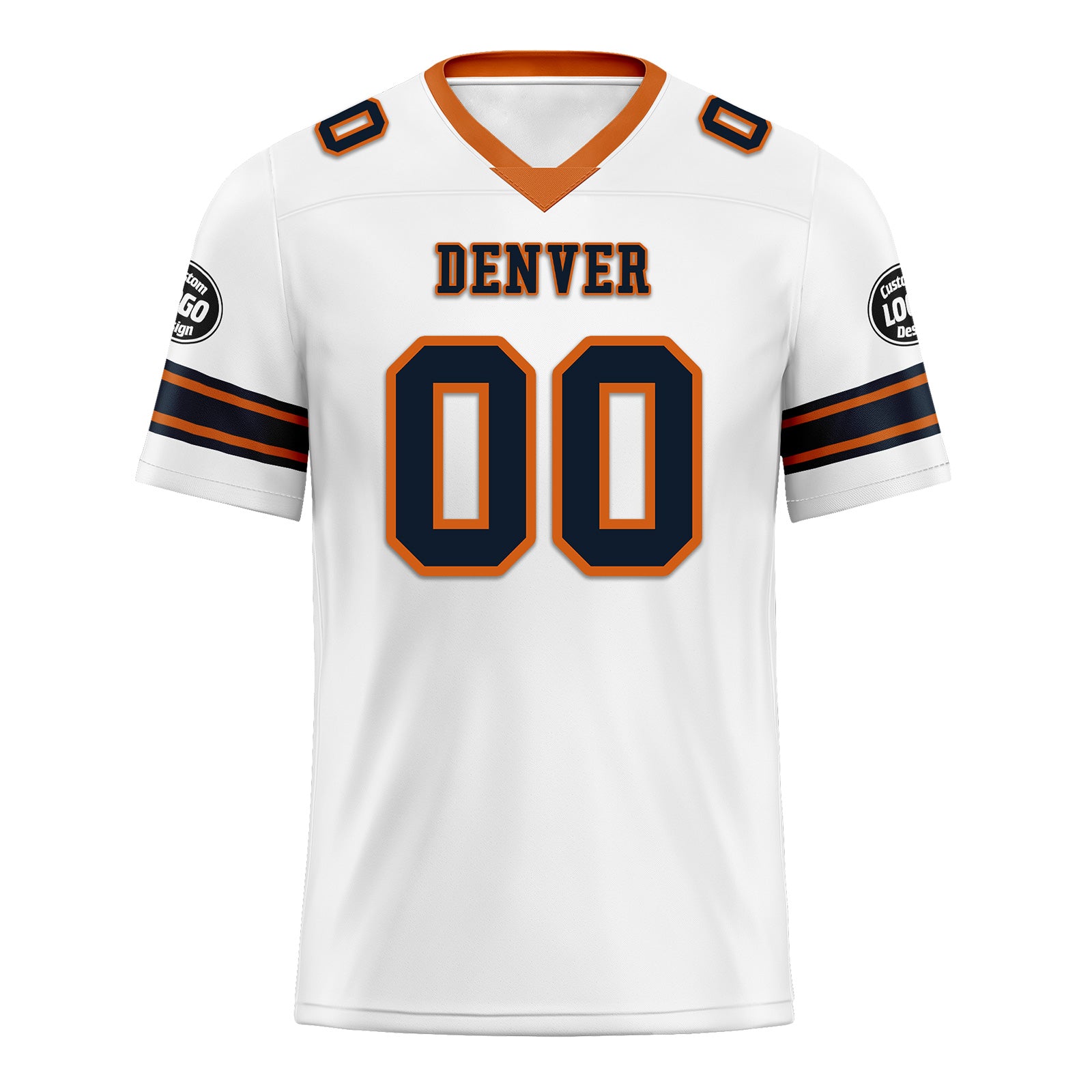 Custom White Orange Denver Personalized Authentic Football Jersey FBJ02-D020256-28