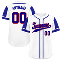 Custom White Blue Raglan Sleeves Personalized Authentic Baseball Jersey BSBJ01-D017168
