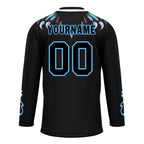 Custom Black Light Blue Gothic Personalized Hockey Jersey HCKJ01-E0601-10