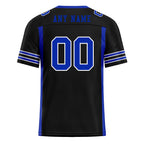 Custom Blue Black Striped Sleeves Personalized Authentic Football Jersey FBJ02-D06072