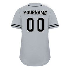 Custom Grey Classic Style Black Personalized Authentic Baseball Jersey UN002-bd0b00d8-d