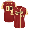 Custom Red Yellow Raglan Sleeves Personalized Authentic Baseball Jersey BSBJ01-D017195