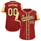 Custom Red Yellow Raglan Sleeves Personalized Authentic Baseball Jersey BSBJ01-D017195