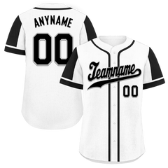 Custom White Black Raglan Sleeves Personalized Authentic Baseball Jersey BSBJ01-D017161