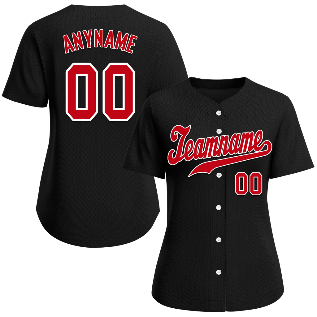 Custom Black Classic Style Red Personalized Authentic Baseball Jersey BSBJ01-bd0faae
