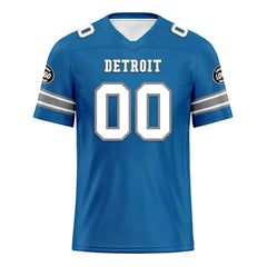 Custom Bule Detroit Personalized Authentic Football Jersey FBJ02-D020256-6