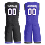 Custom Black Blue Classic Style Reversible Basketball Uniform Personalized Ordinary BBJR-D017036