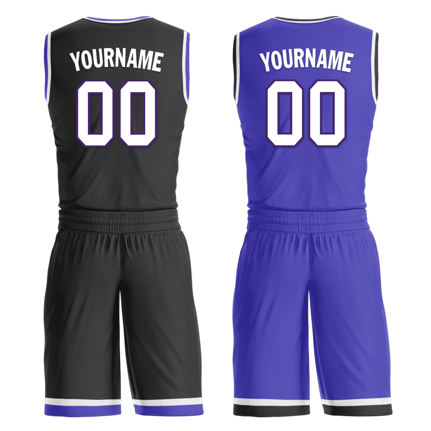 Custom Black Blue Classic Style Reversible Basketball Uniform Personalized Ordinary BBJR-D017036