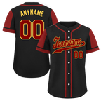 Custom Black Red Raglan Sleeves Personalized Authentic Baseball Jersey BSBJ01-D017176