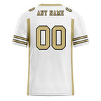 Custom White Gold Striped Sleeves Personalized Authentic Football Jersey FBJ02-D06069