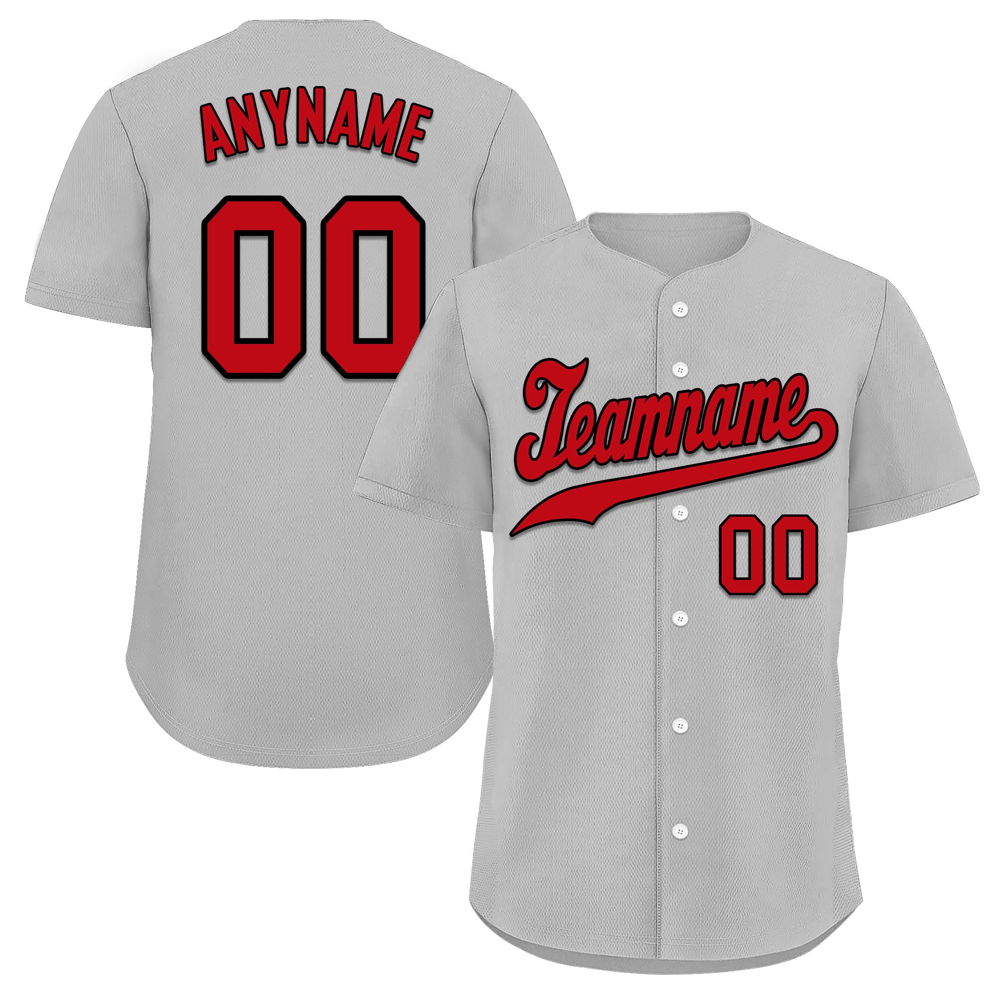 Custom Grey Classic Style Red Personalized Authentic Baseball Jersey BSBJ01-bd0fae0