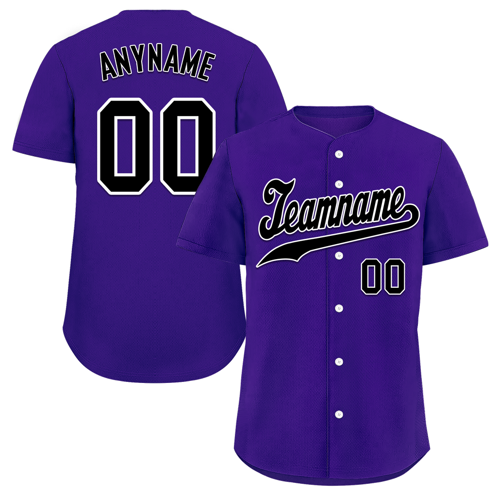 Custom Purple Classic Style Black Personalized Authentic Baseball Jersey BSBJ01-bd0fae9