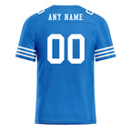 Custom Blue White Striped Sleeves Personalized Authentic Football Jersey FBJ02-D06038
