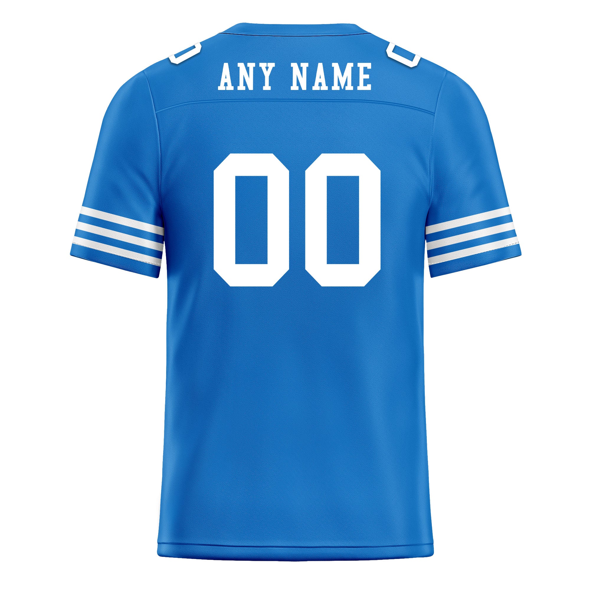 Custom Blue White Striped Sleeves Personalized Authentic Football Jersey FBJ02-D06038