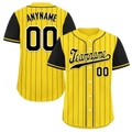 Custom Gold Black Stripe Fashion Personalized Authentic Baseball Jersey BSBJ01-D017218