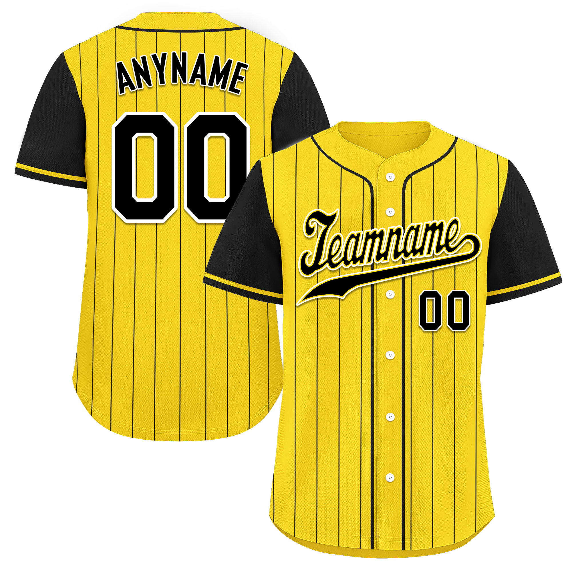 Custom Gold Black Stripe Fashion Personalized Authentic Baseball Jersey BSBJ01-D017218