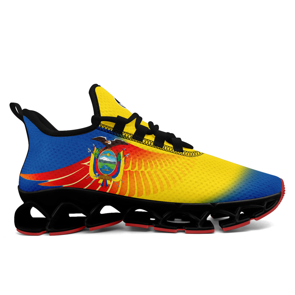 Custom Ecuador 2026 World Cup Sneakers DIY Country Flag Running Shoes Lightweight Sport Shoes Gift for Football Fans Personalized Team Name and Logo FN003XD-F009092-2