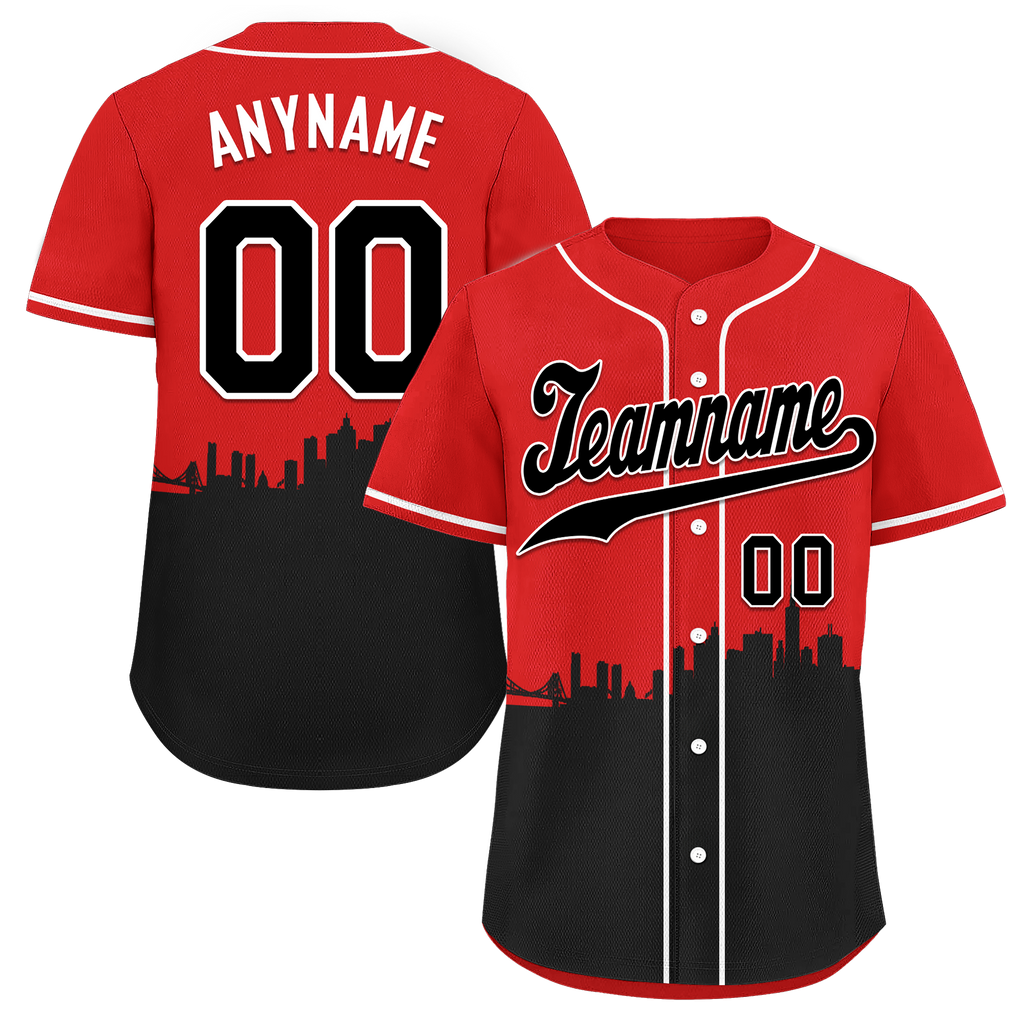 Custom Red Black City Edition Personalized Authentic Baseball Jersey BSBJ01-D017126